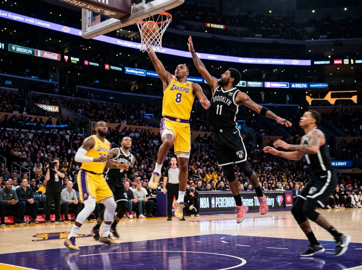 NBA basketball game in progress with live betting odds displayed on screen